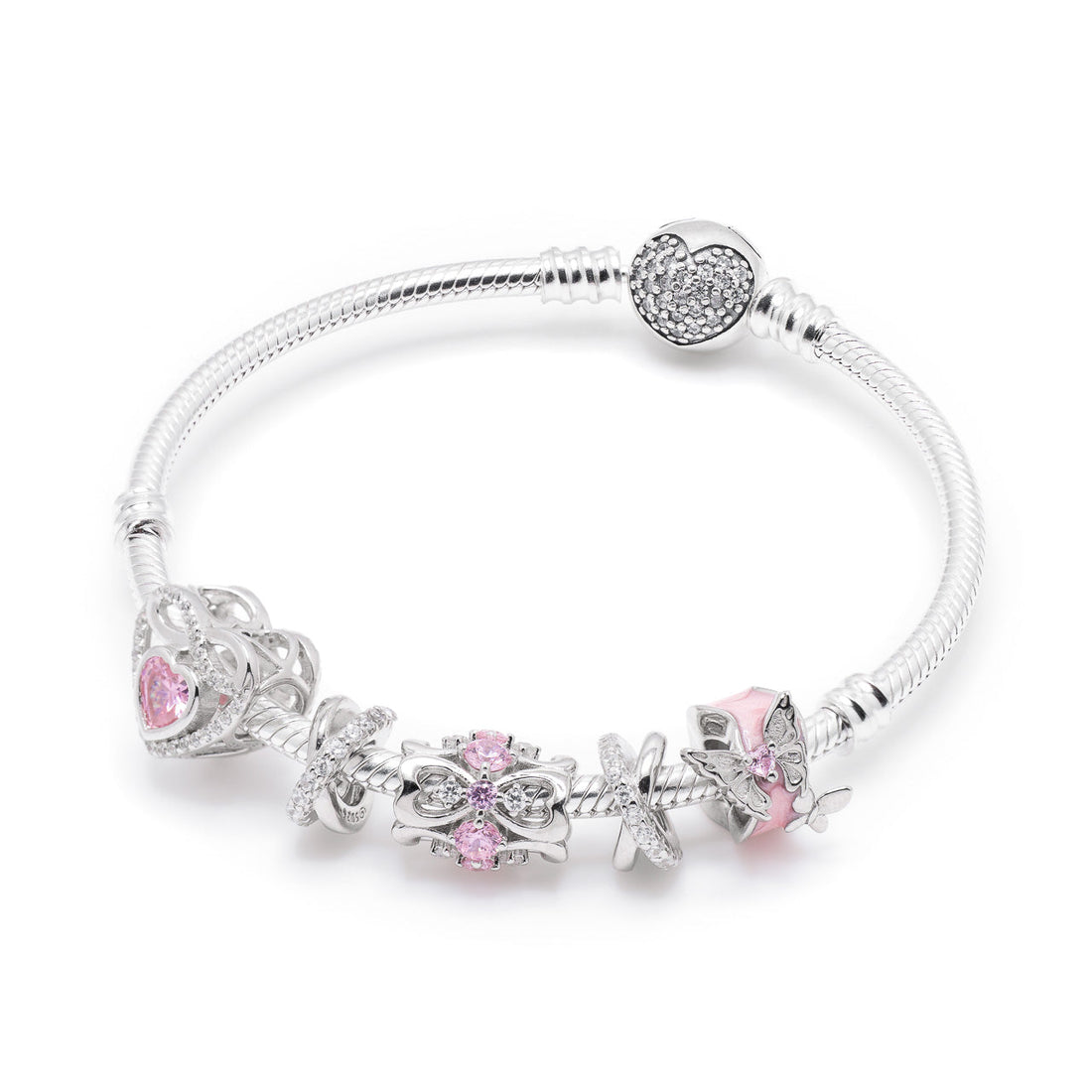 Armband mit Charms Set INFINITY LOVE aus 925 Sterling-Silber – Charmerie – erhältlich in 17 cm, 18 cm, 19 cm und 20 cm