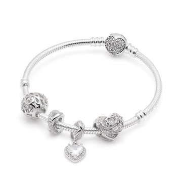 Armband mit Charms Set SHINE BRIGHT aus 925 Sterling-Silber – Charmerie – erhältlich in 17 cm, 18 cm, 19 cm und 20 cm
