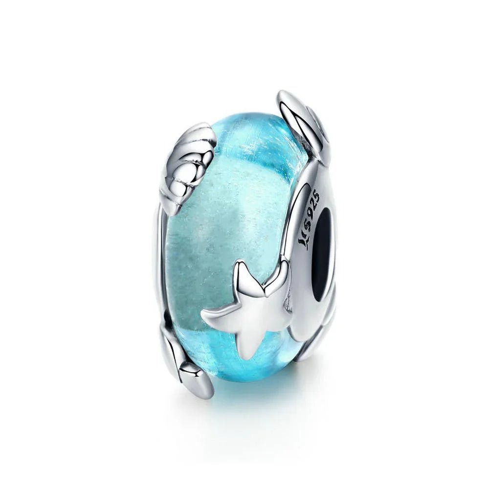 Blauer Ozean Glas Charm