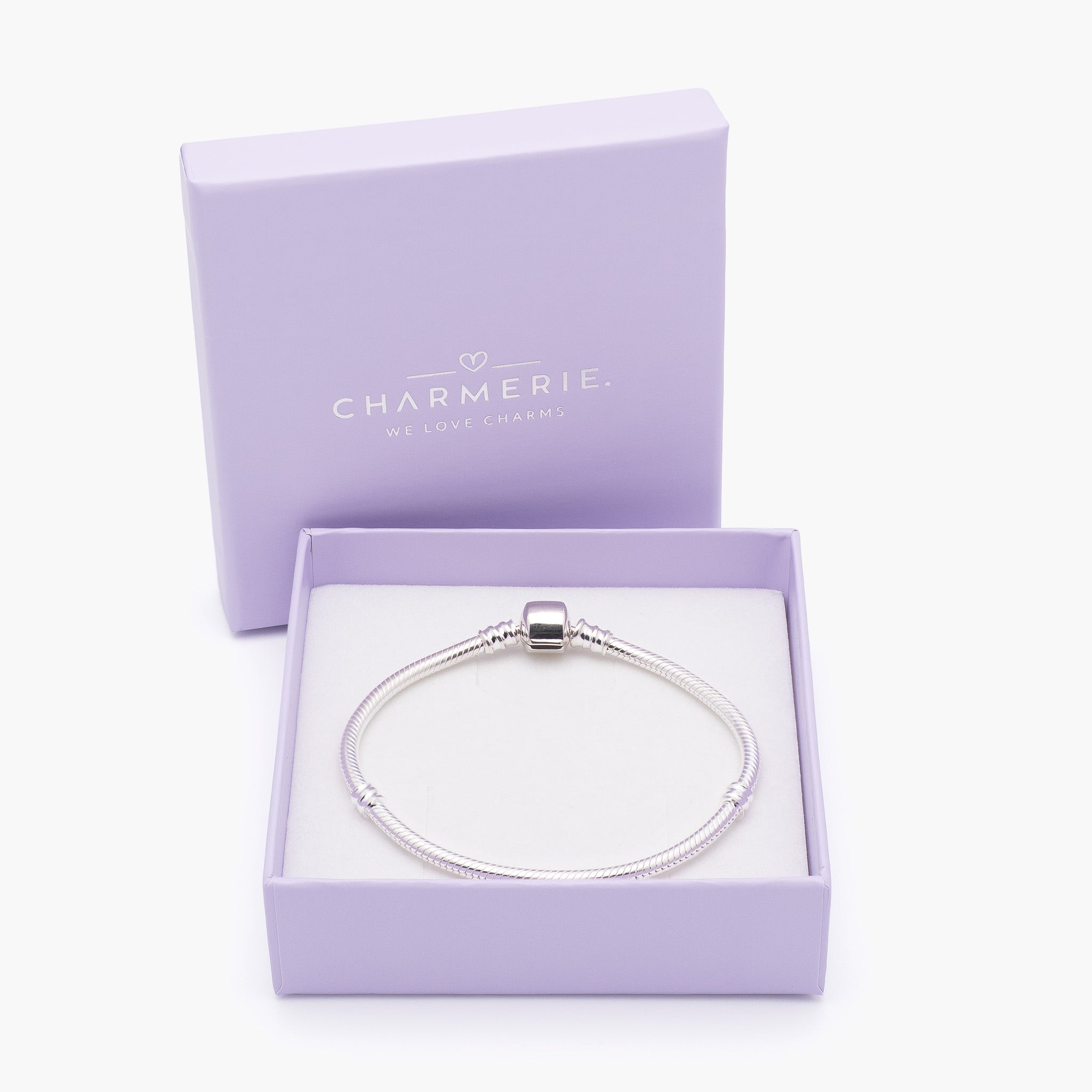 Charm Armband Classic aus 925 Sterling-Silber in Charmerie Geschenkbox – erhältlich in 17 cm, 18 cm, 19 cm und 20 cm