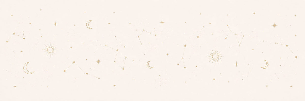 Astrologie-Banner mit Sternzeichen-Konstellationen, Sonne und Mond zum Thema Aszendent berechnen