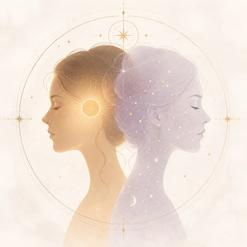Sonnenzeichen und Aszendent berechnen – zwei Frauenprofile symbolisieren Sonnenschein und Sternenhimmel