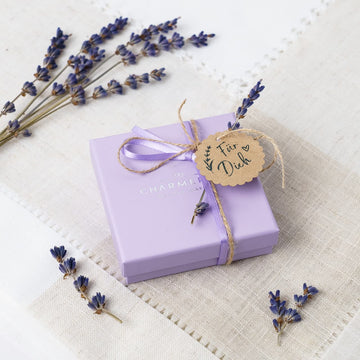 Charm-Armband Geschenk-Sets aus 925 Sterling Silber - Geschenkverpackung von Charmerie mit Lavendel