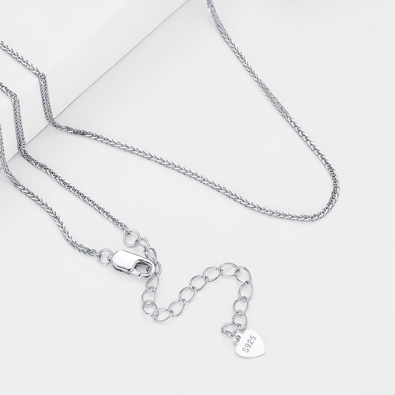 Chopin Silber Halskette aus 925 Sterling Silber mit Zopfmuster-Kette und Verschluss, laengenverstellbar