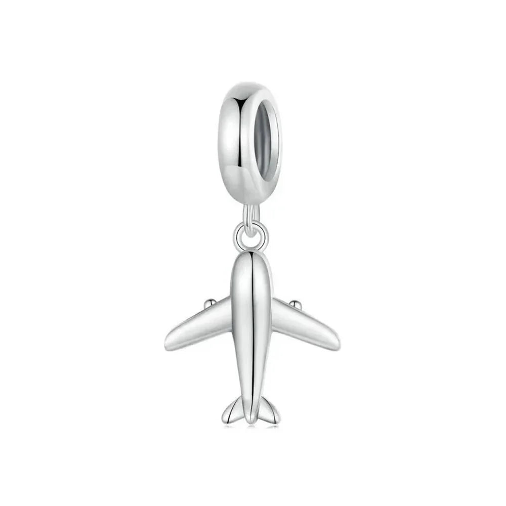 Flugzeug Reise Charm Anhänger aus 925 Sterling-Silber – Charmerie