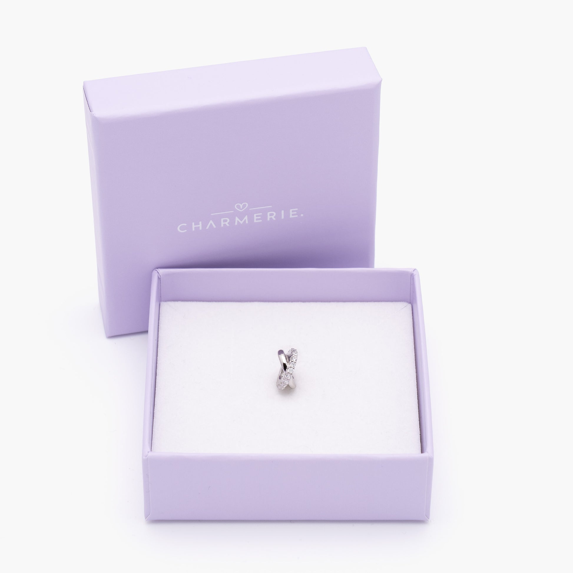 Kleiner Silber Ringe Charm – Zwischenelement für Charm Armband aus 925 Sterling-Silber in Charmerie Geschenkbox