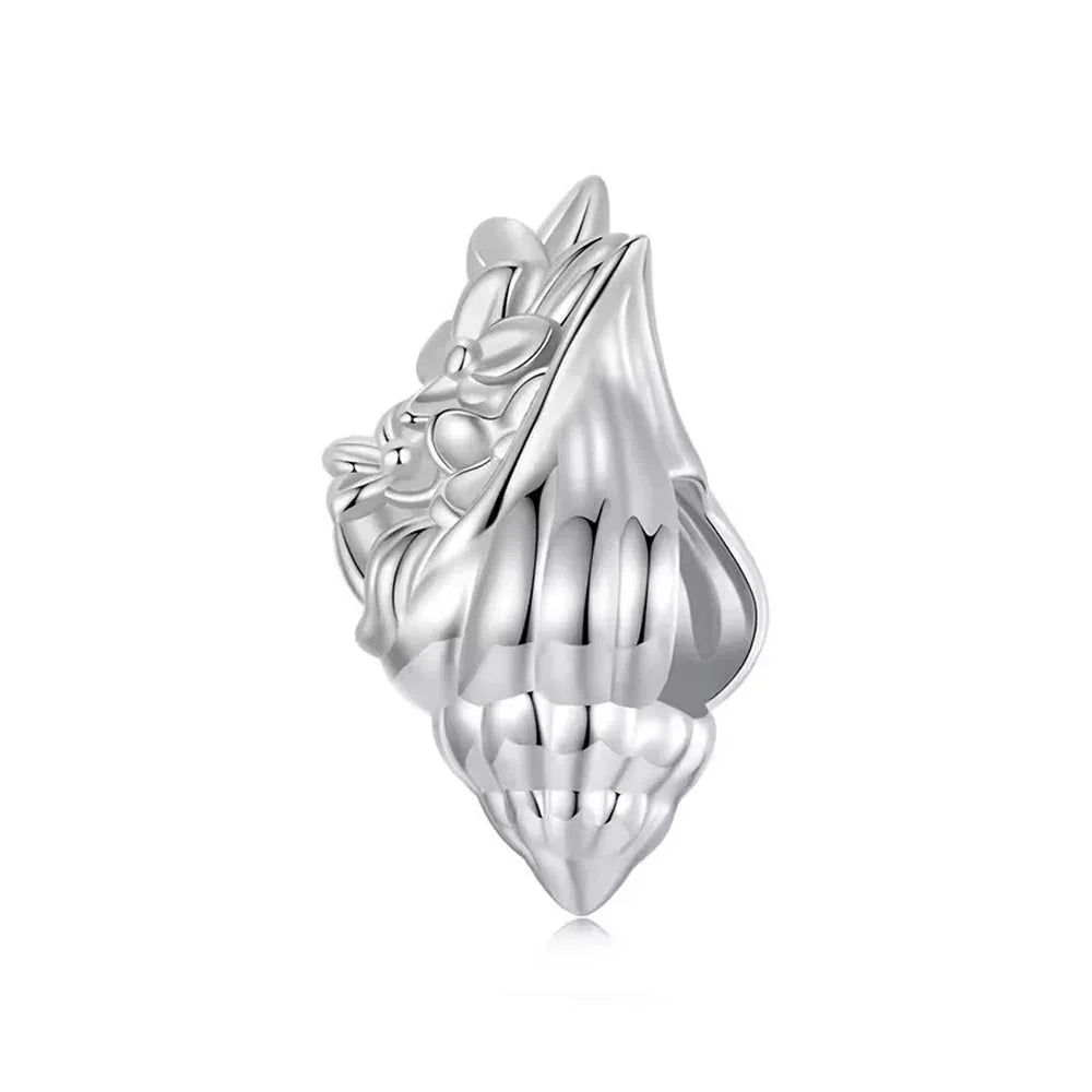 Maritimer Muschel-Blüten Charm aus 925 Sterling-Silber – Charmerie